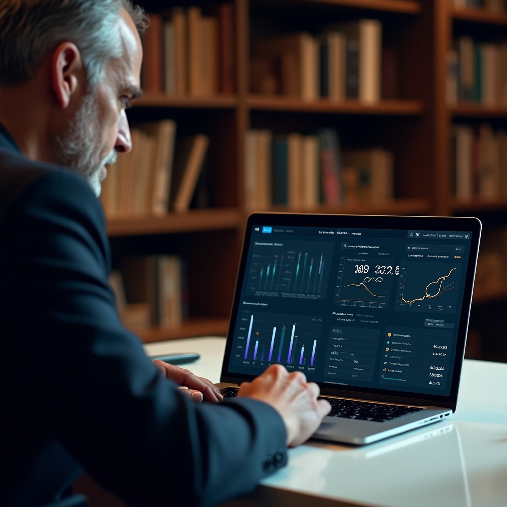 Manažérsky dashboard s prehľadom tržieb a grafmi